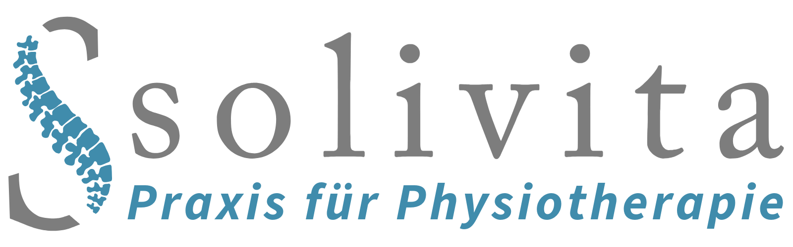 Scolivita Praxis für Physiotherapie Logo mit stilisiertem Wirbelsäulen-S.