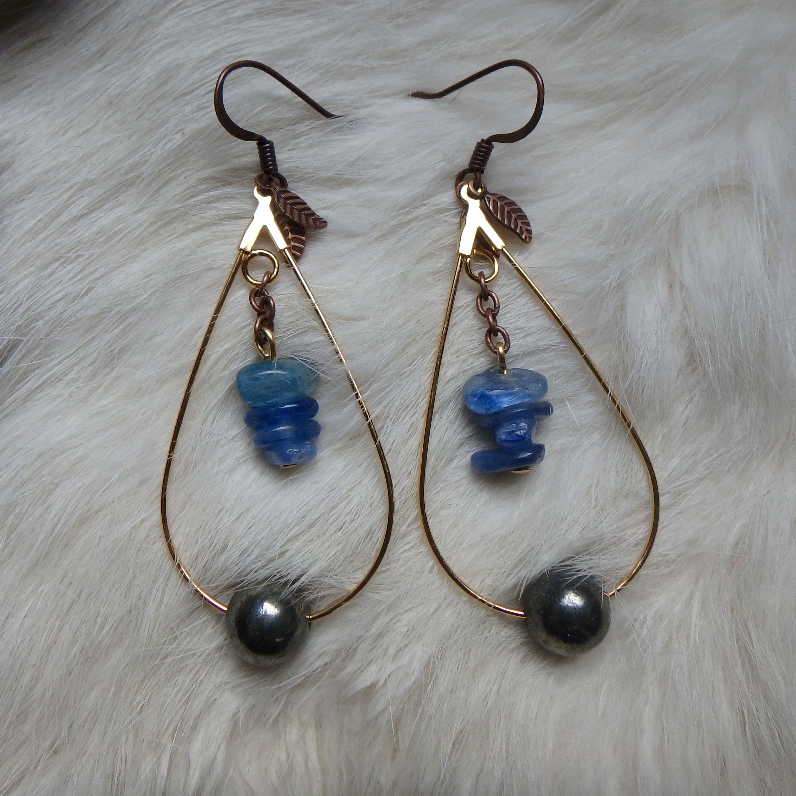 Kyanite & Pyrite Earrings
