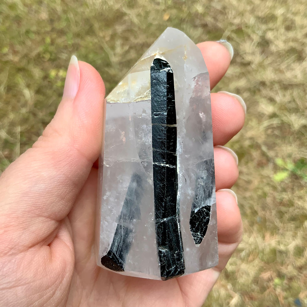Thumbnail: Tourmalinated Quartz tower at metaphysical crystal shop in Canada