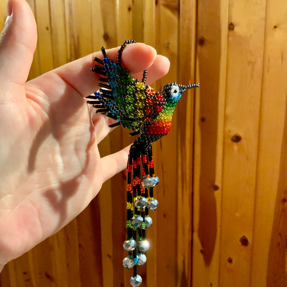 Thumbnail: Beaded hummingbird indigenous made in Mexico at metaphysical crystal shop Canada