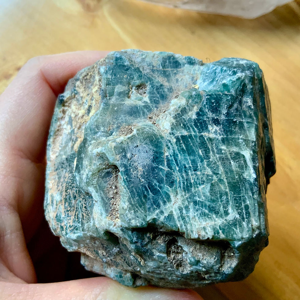 Blue Apatite raw crystal at metaphysical crystal shop Canada
