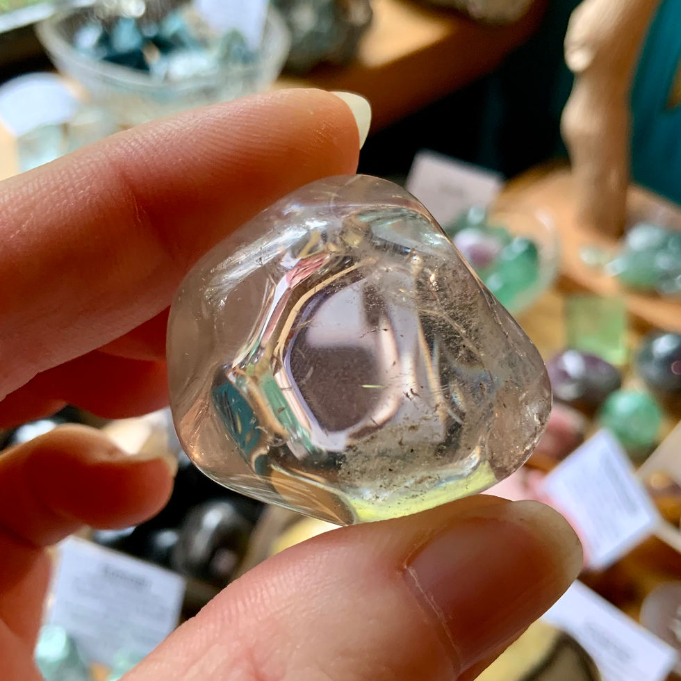 Tumbled Clear Quartz crystals at metaphysical crystal shop Canada