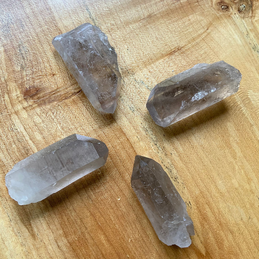 Smoky Quartz crystal points at metaphysical crystal shop