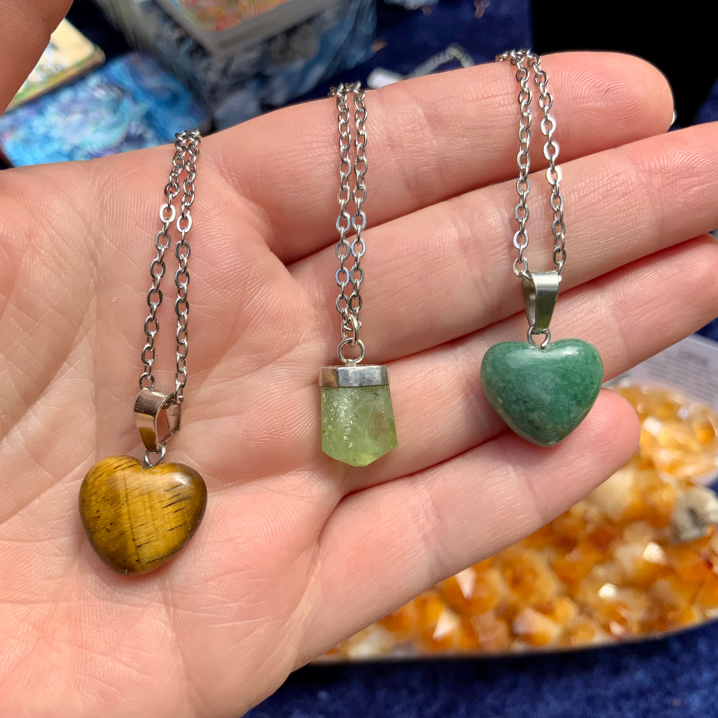 Gemstone pendant necklace at metaphysical crystal shop Canada