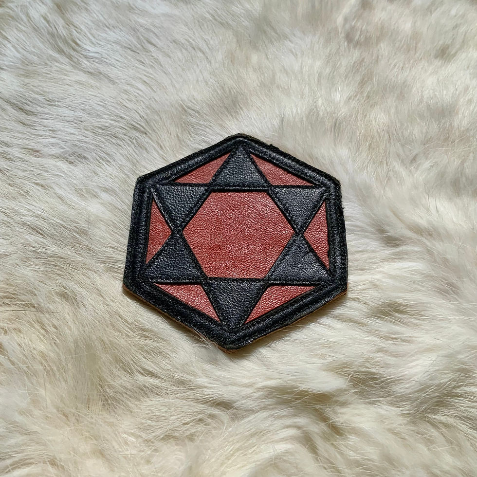 six pointed star sacred geometry leather patch by luminara designs at metaphysical crystal shop