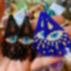 Evil eye beaded earrings indigenous made in Colombia at Metaphysical crystal shop