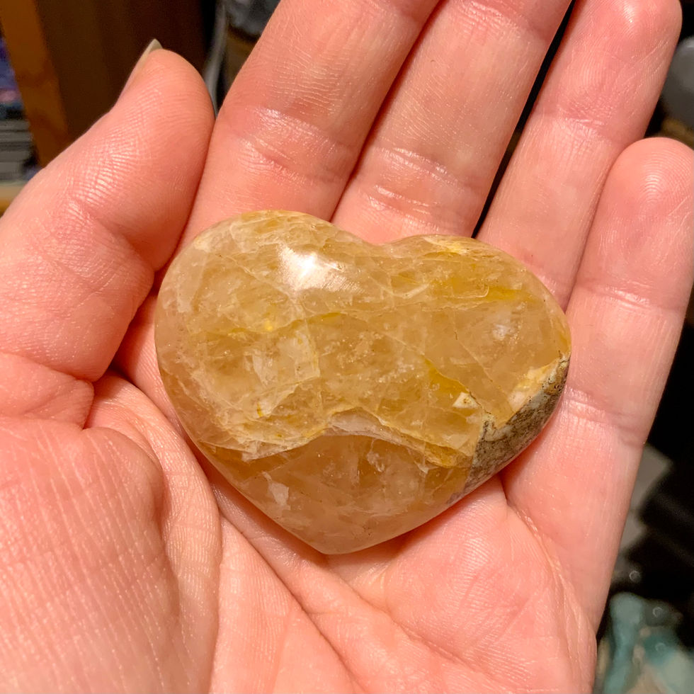 Thumbnail: Golden healer quartz heart at metaphysical crystal shop Canada