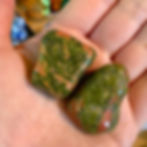 Unakite Jasper tumbled at metaphysical crystal shop