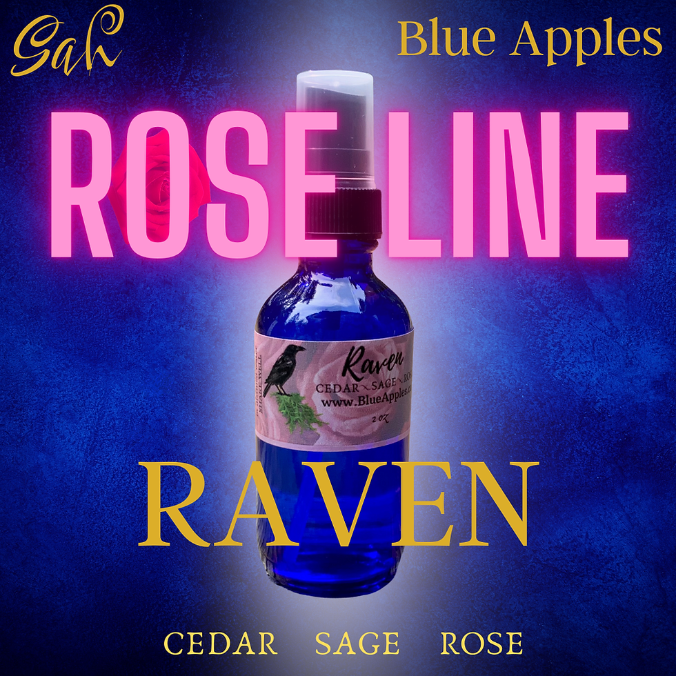 essential oil diffuser spray Raven blend cedar sage rose Sah's Rose Line oils at Blue Apples metaphysical crystal shop