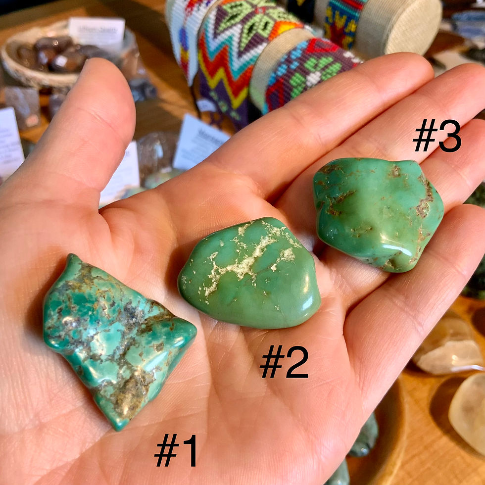 Tumbled Turquoise at metaphysical crystal shop Canada