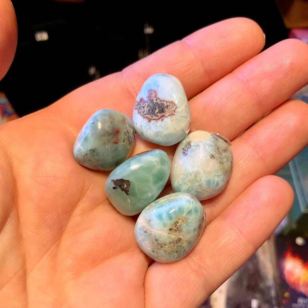 Thumbnail: Custom tumbled crystal wire wrapped pendant necklace sets by Sah at metaphysical crystal shop Canada