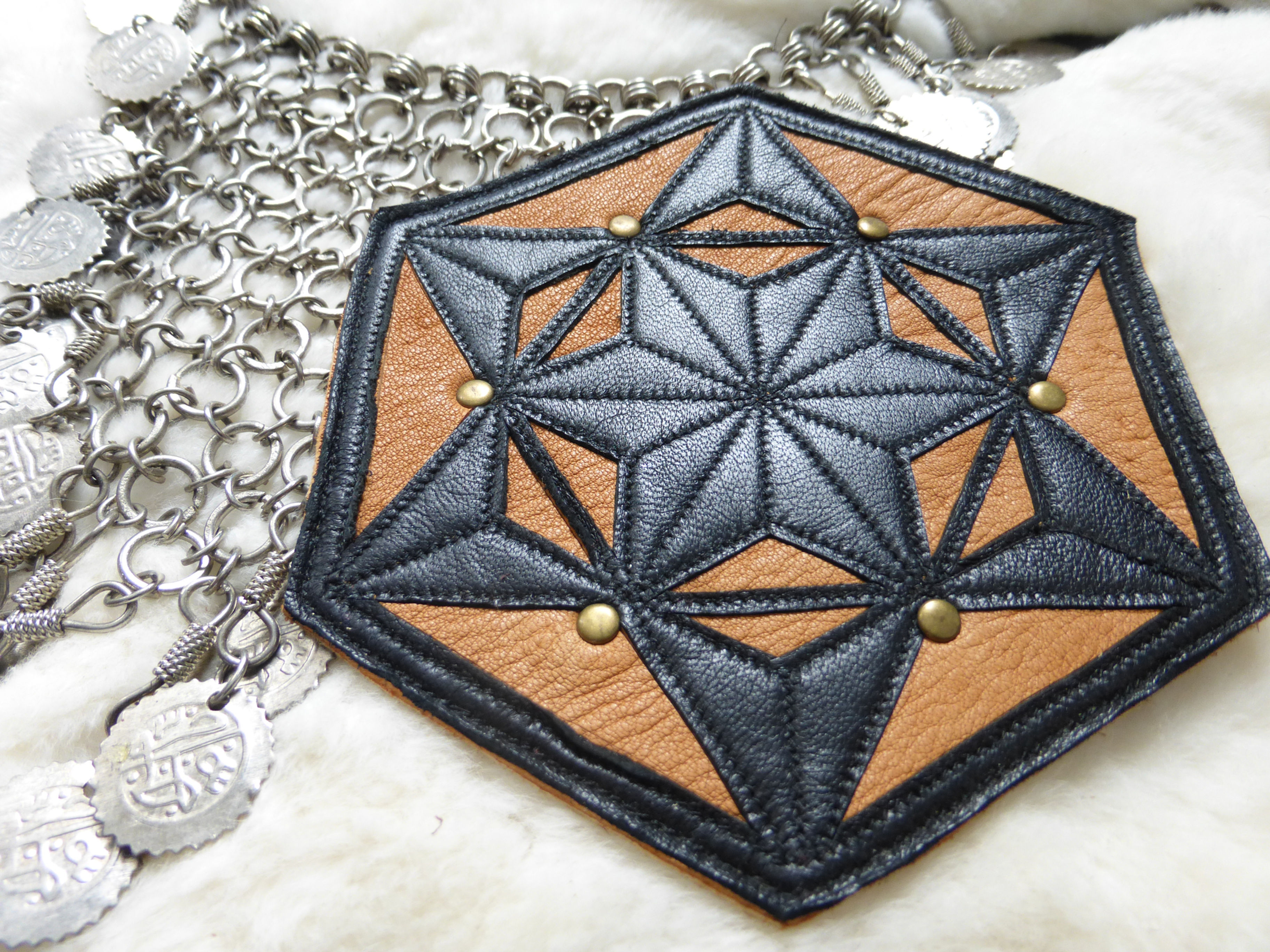 six pointed star leather patch by luminara designs