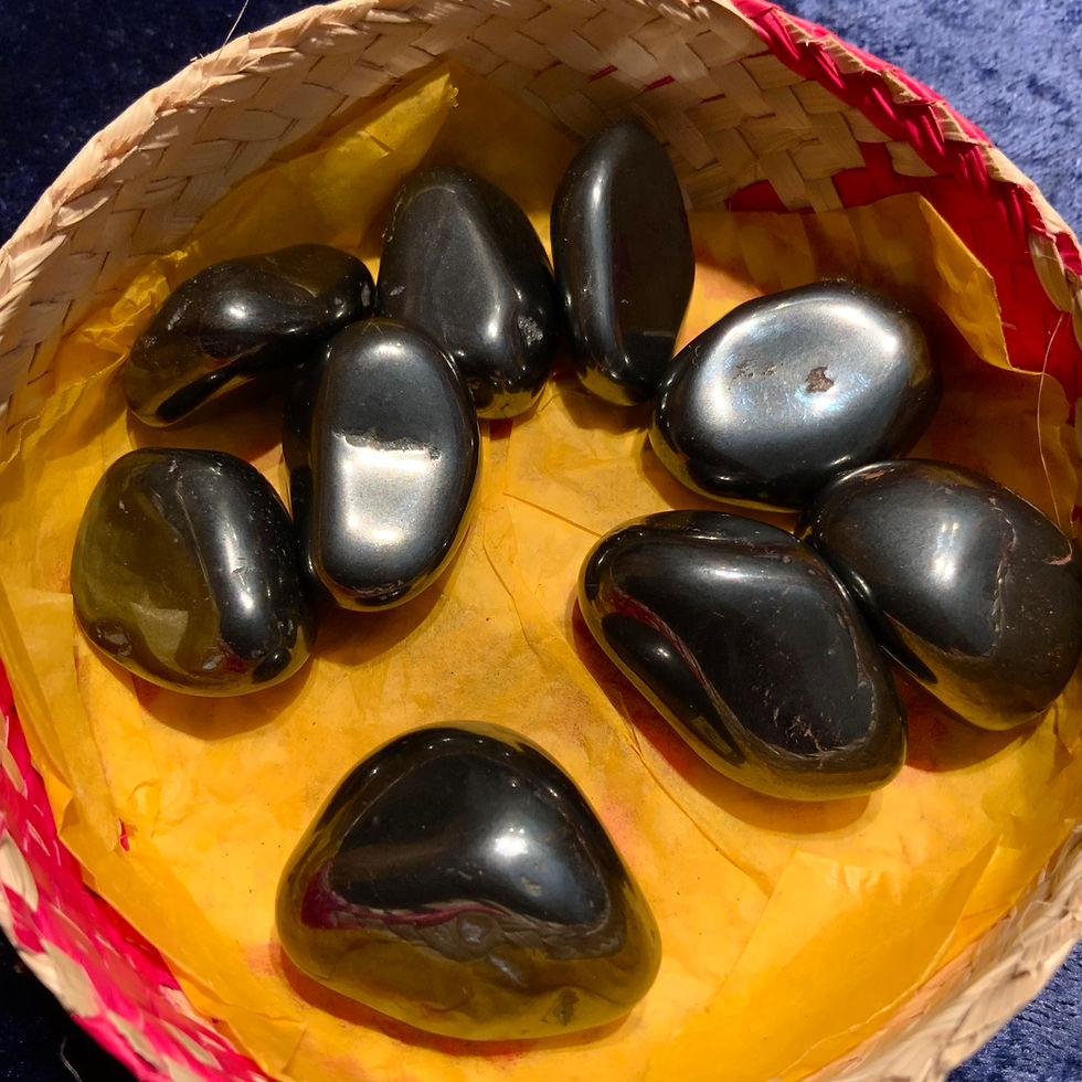 Tumbled hematite at metaphysical crystal shop canada