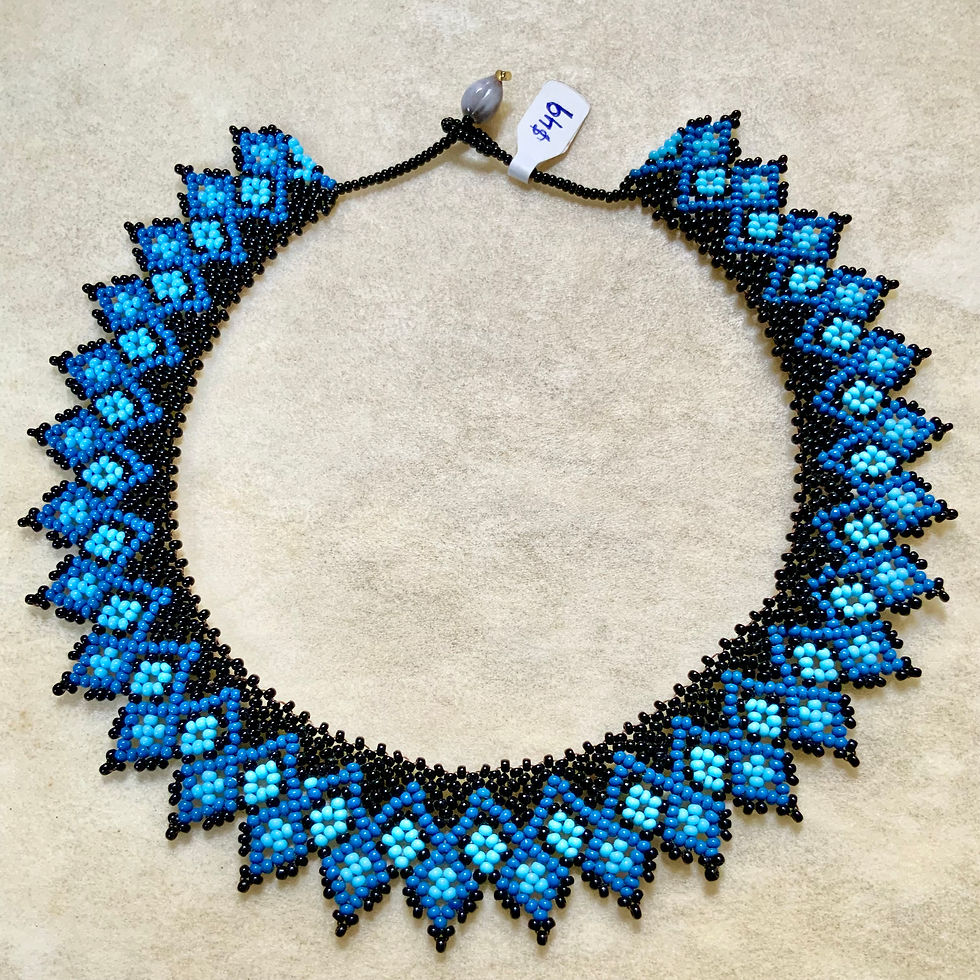 Beaded Necklace indigenous-made in Colombia At metaphysical crystal shop Canada