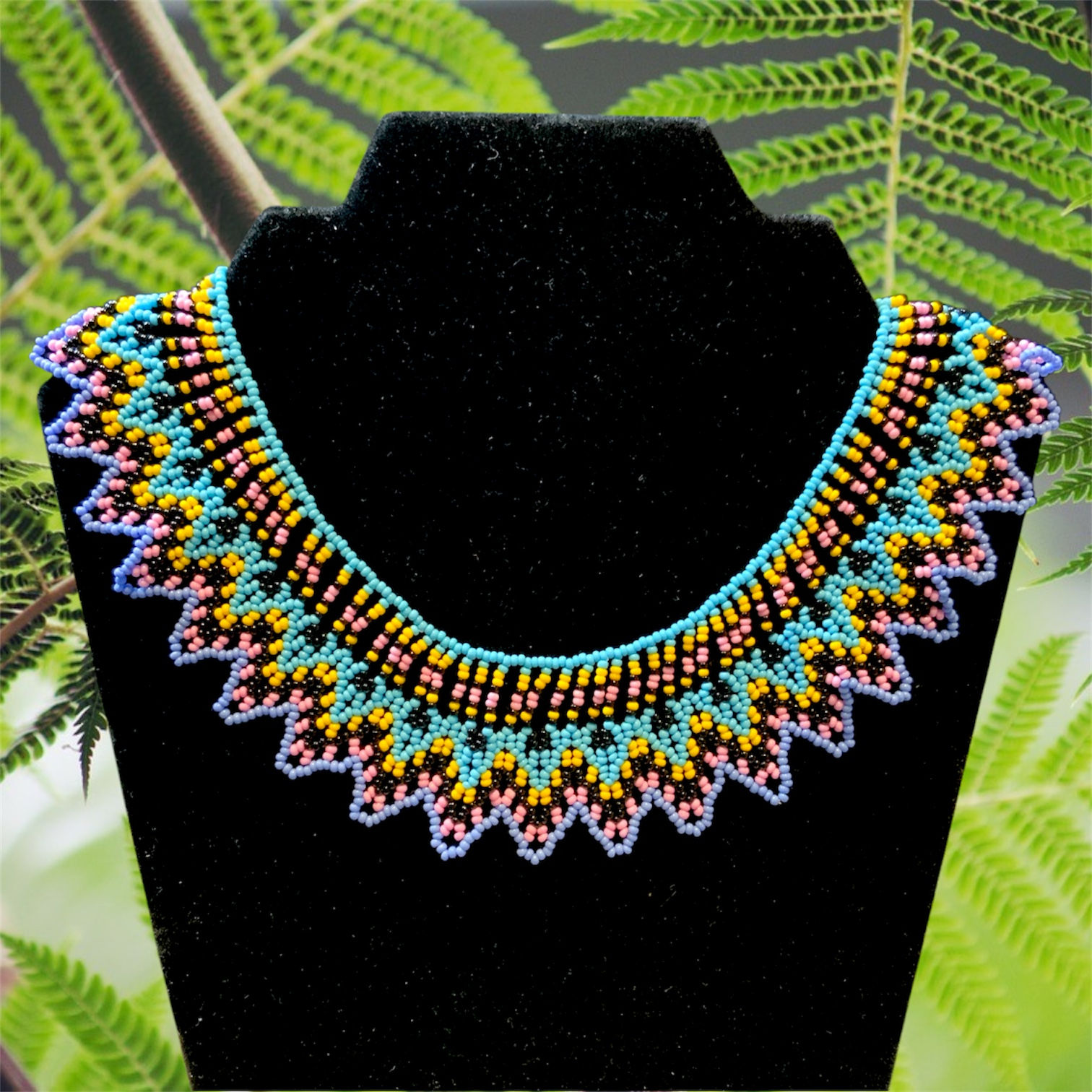Beaded necklace indigenous made in Colombia at Metaphysical crystal shop Canada