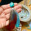Thumbnail: Parrot feather earring with turquoise
