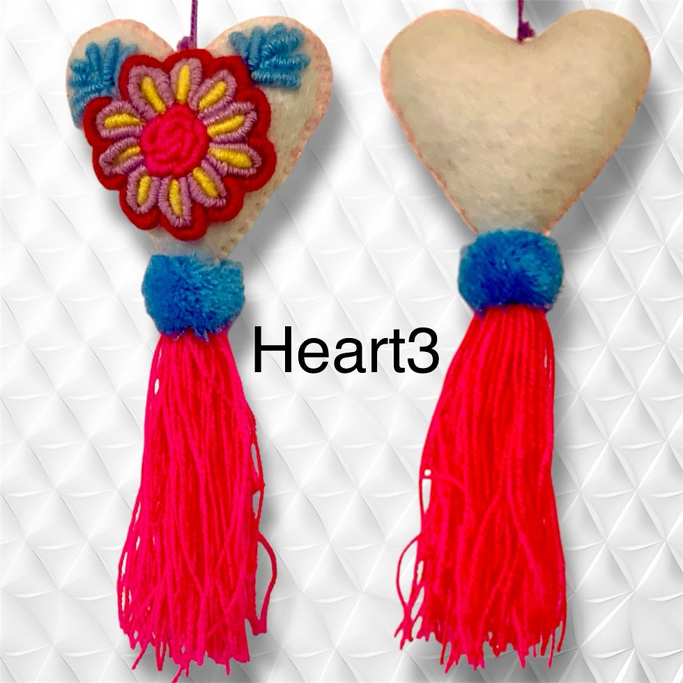 Thumbnail: Cotton ornaments Mexico star heart moon at metaphysical crystal shop Canada