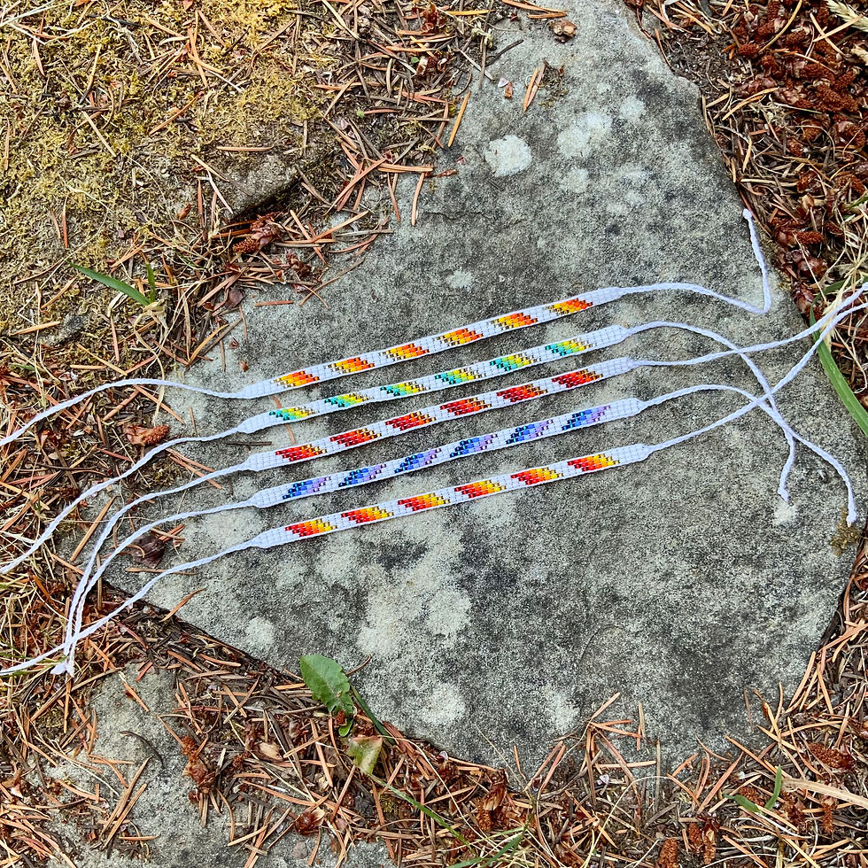Thin Beaded Bracelet tie-up indigenous-made in Colombia at metaphysical crystal shop Canada