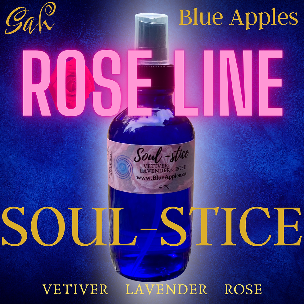 Soul-stice blend essential oil spray vetiver lavender rose by Sah at blue apples Metaphysical crystal shop