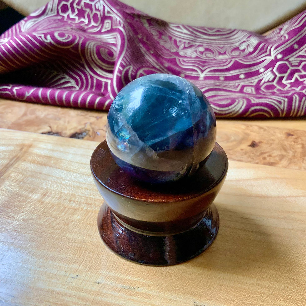 1.5 inch purple fluorite sphere crystal ball at metaphysical crystal shop