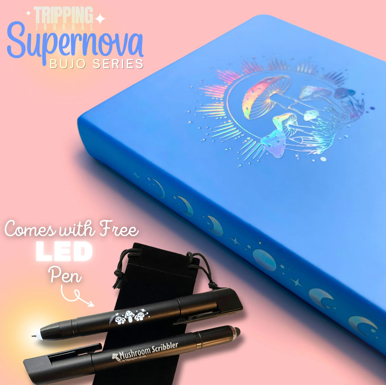 Tripping Journal bujo bullet journal blue Supernova at metaphysical crystal shop