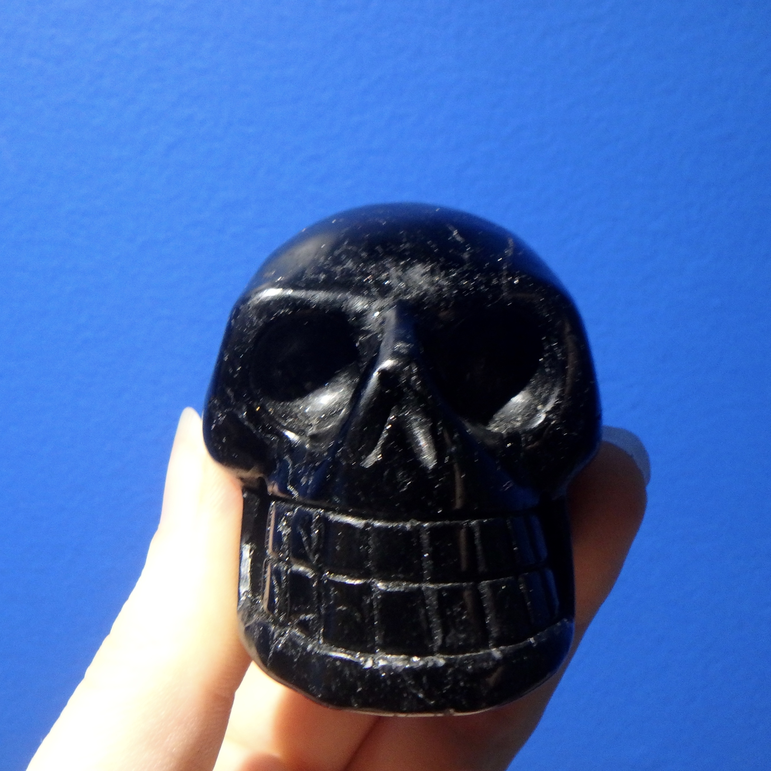 Black Tourmaline Crystal Skull