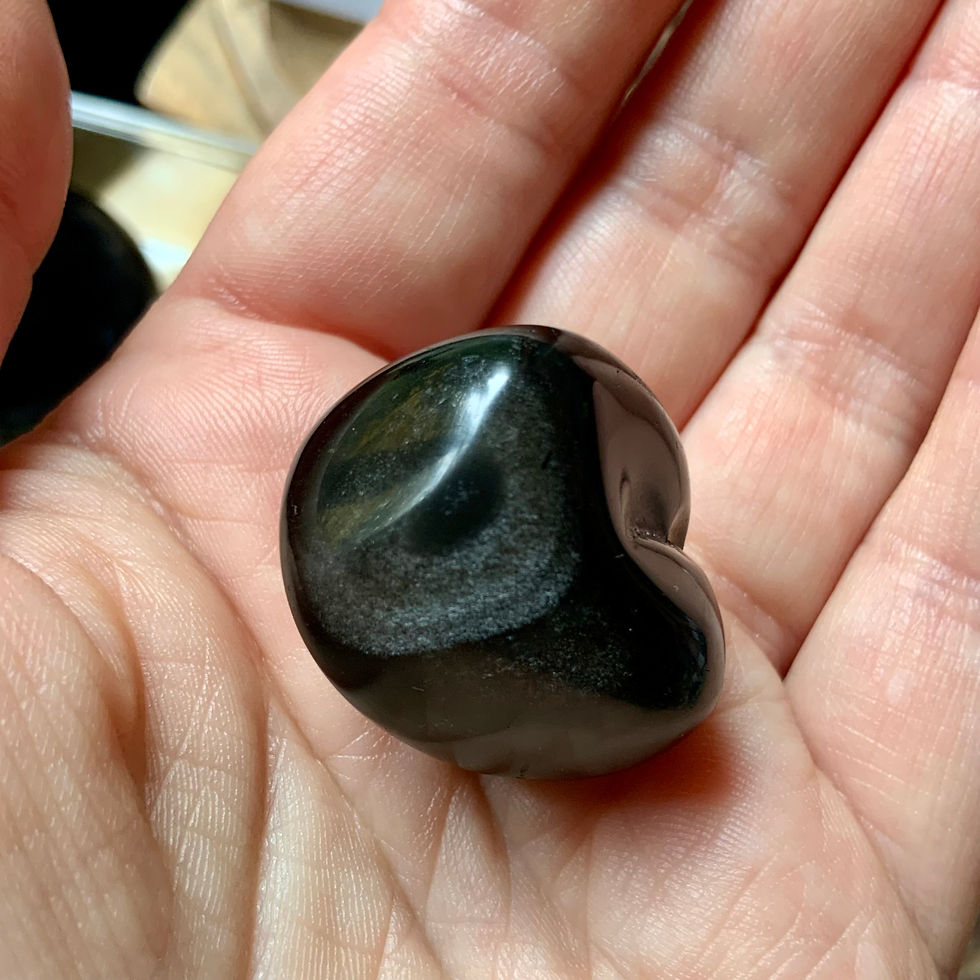 tumbled silver sheen obsidian at metaphysical crystal shop Canada