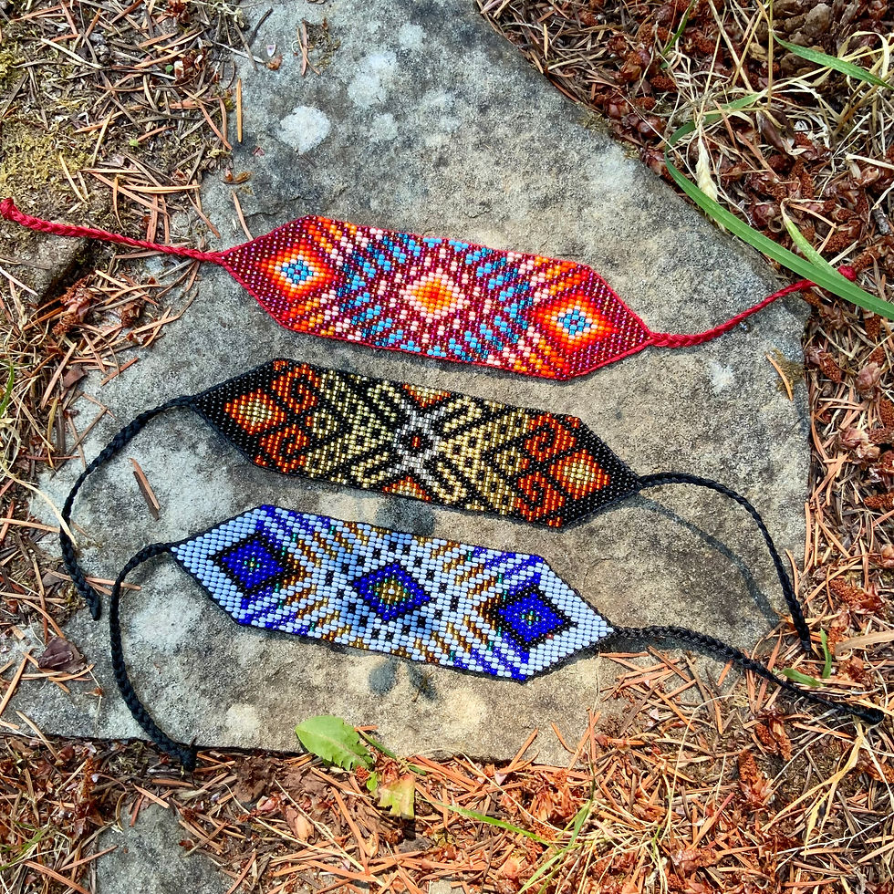 Beaded Bracelet tie-up indigenous-made in Colombia at metaphysical crystal shop Canada