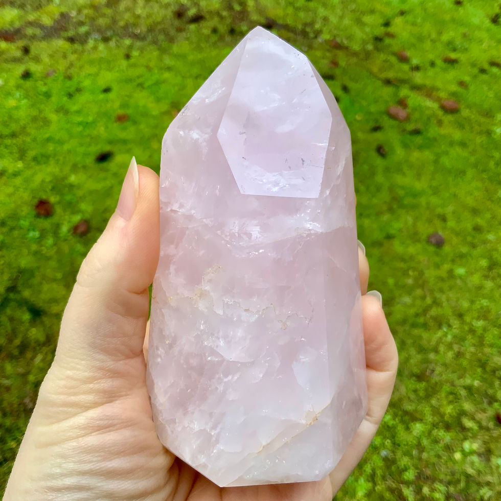Rose Quartz crystal tower 4” at metaphysical crystal shop Canada