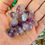Thumbnail: Small amethyst points 7 pieces good for jewelry making or gridding at metaphysical crystal shop Canada