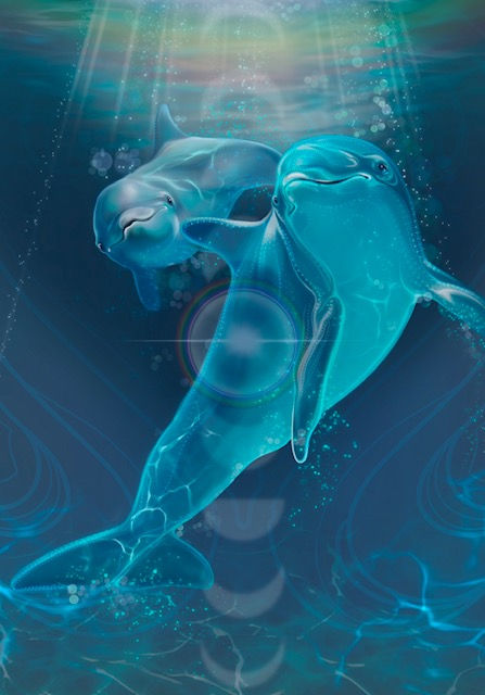 dolphin visionary art animals by Andrea Dawn at metaphysical crystal shop canada