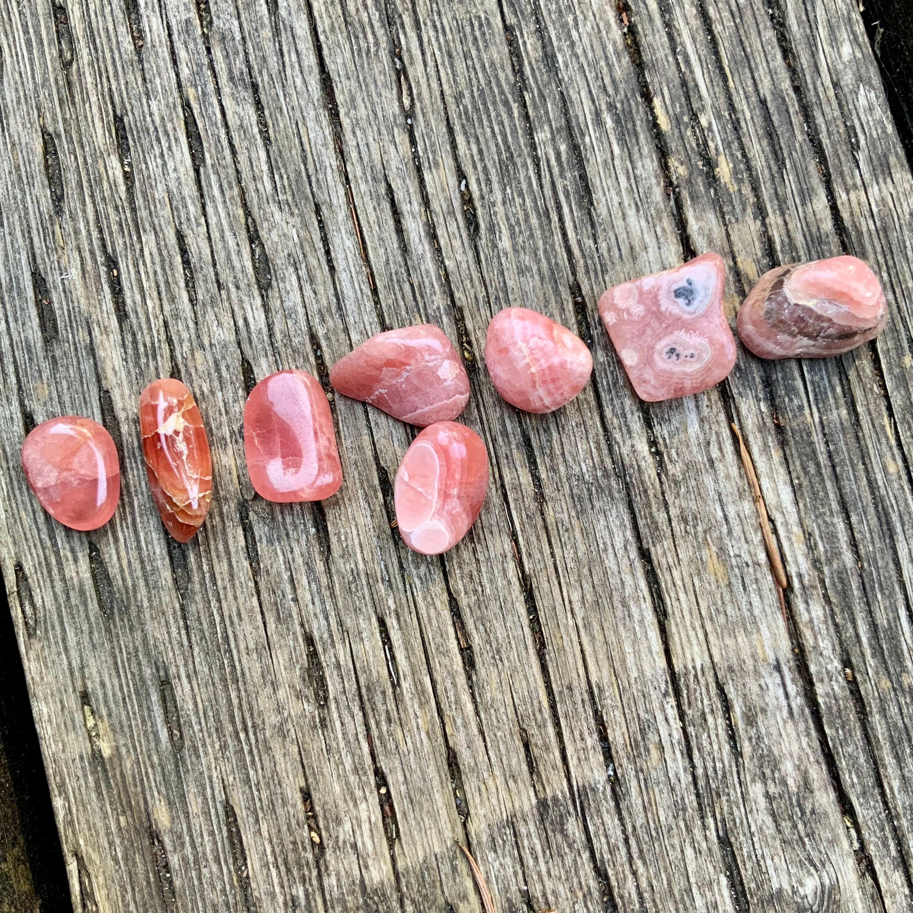 Tumbled Rhodochrosite at metaphysical crystal shop Canada
