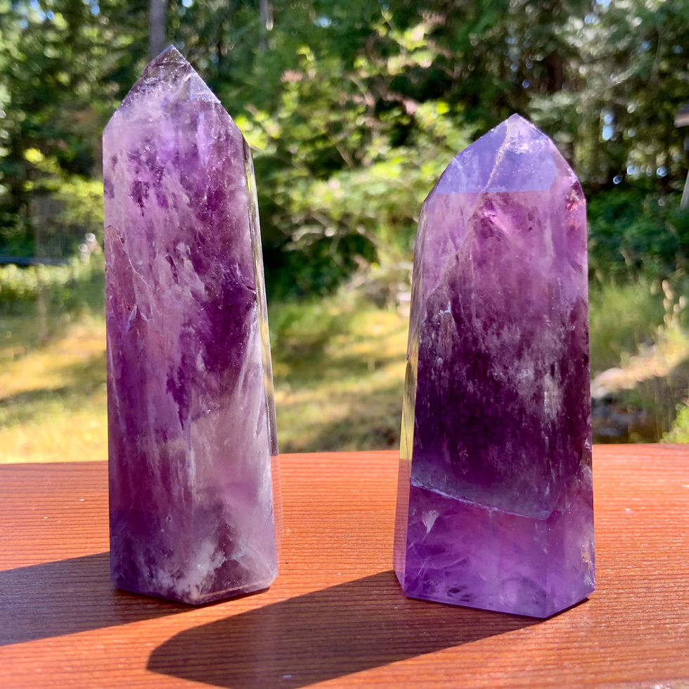 Thumbnail: Carved amethyst tower point at metaphysical crystal shop canada