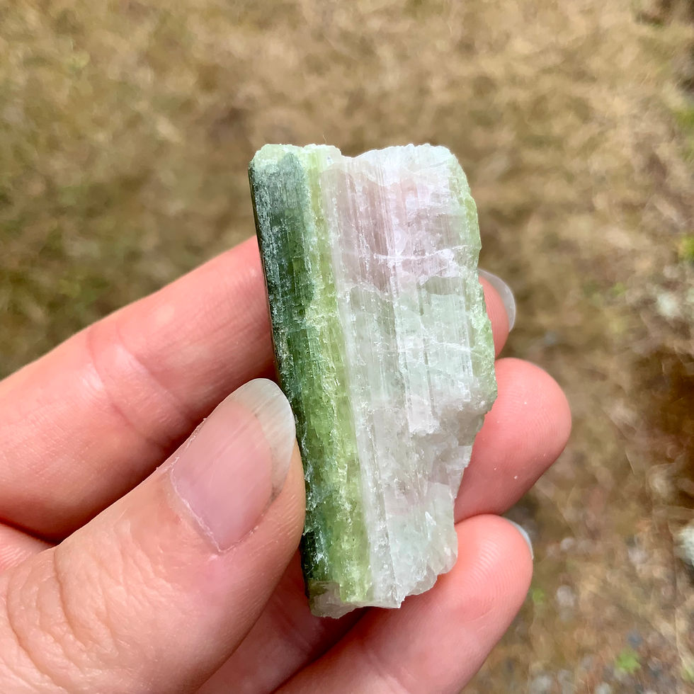 Raw watermelon tourmaline 2 inches at metaphysical crystal shop in Canada