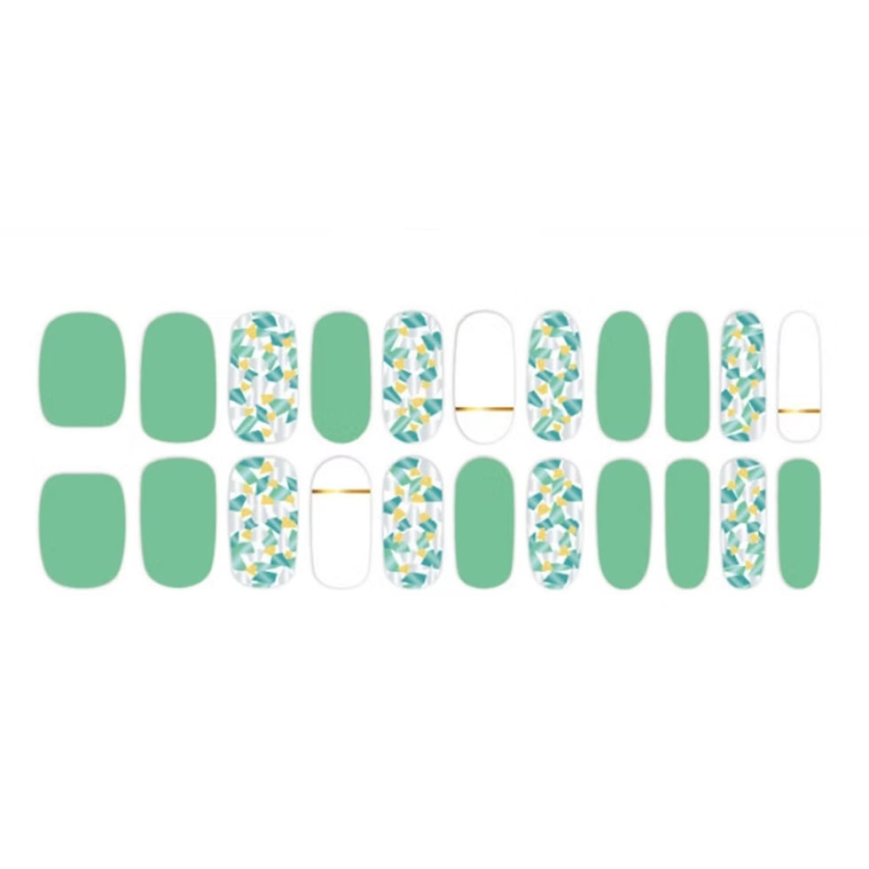 Gel-look nail stickers with assorted designs for quick, high-gloss, salon-quality manicures