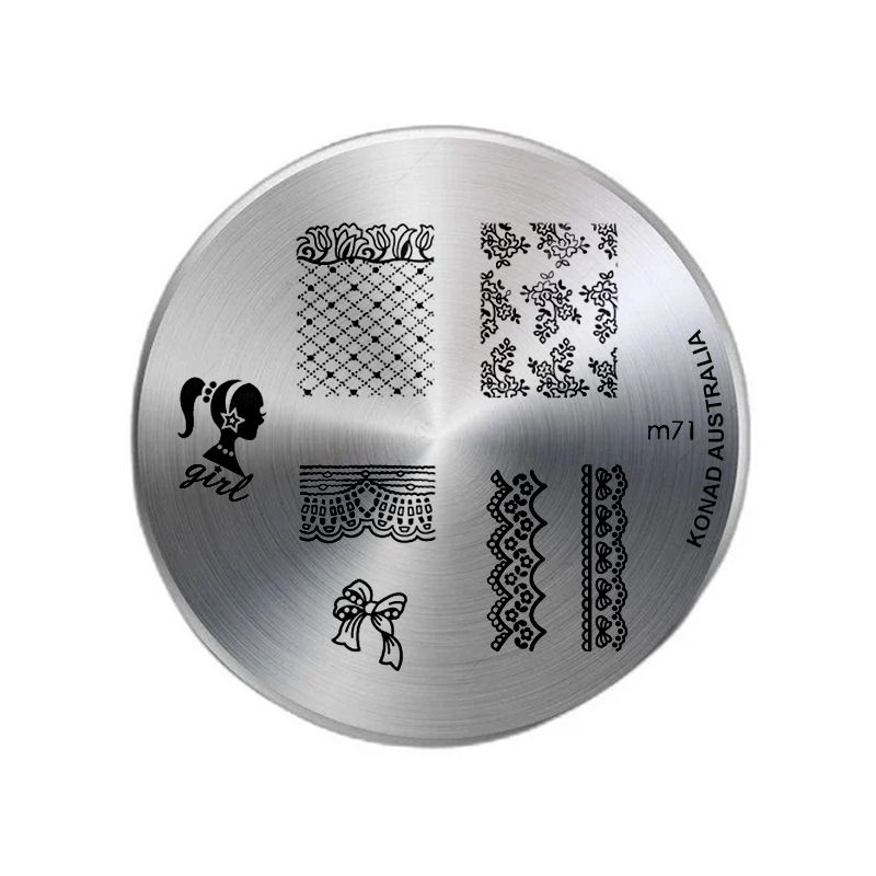 Nail stamping image plate with detailed engraved designs for crisp, high-definition nail art