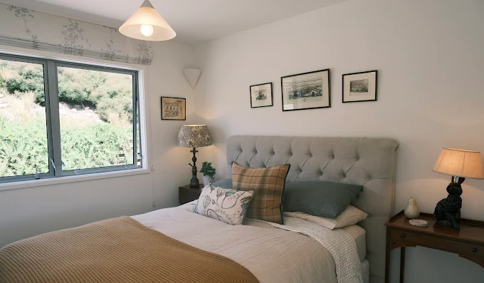 Elegant cosy bedroom in the Bannock Brae Cottage.  Central Otago NZ