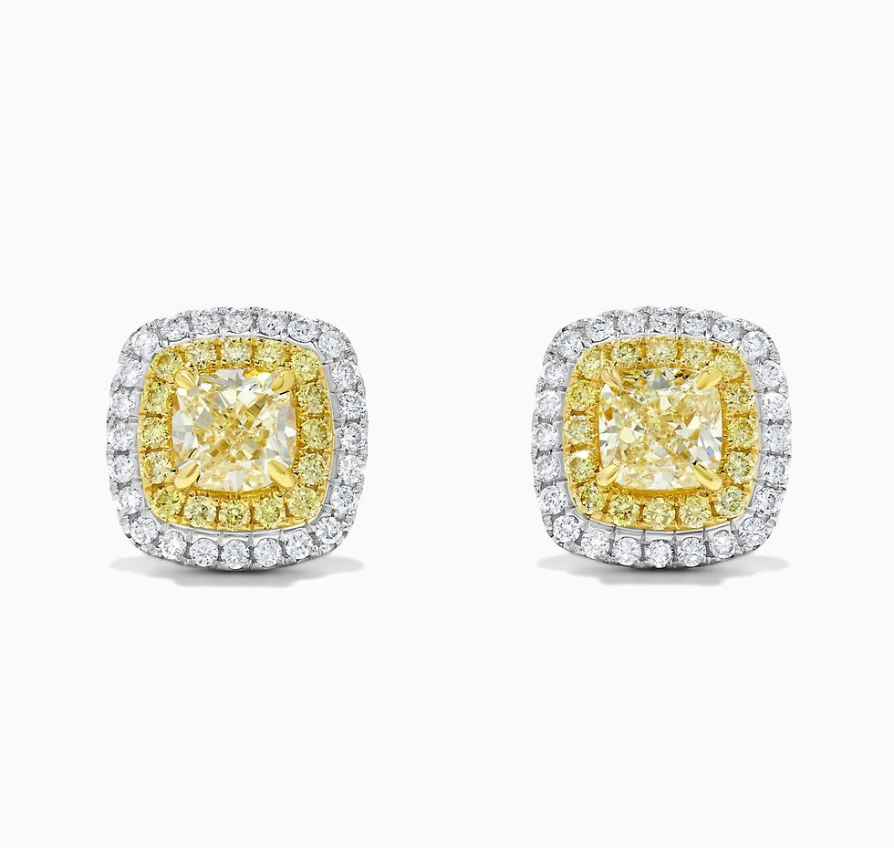 2.12ctw Fancy Yellow Diamond Earrings