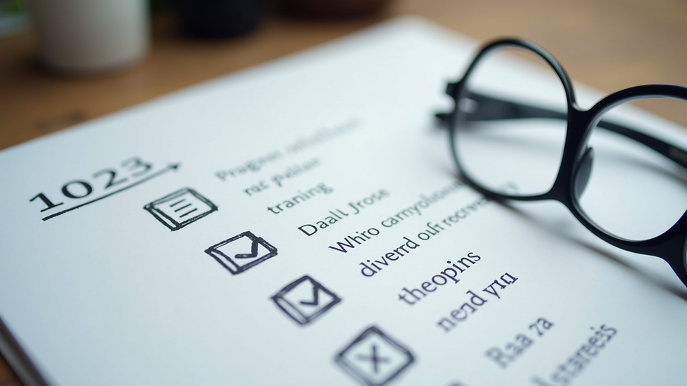 Close-up view of a corporate event checklist and planning materials