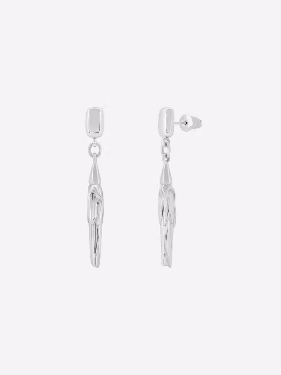 Rimeh Garden Flower Bud Silver Earring front view