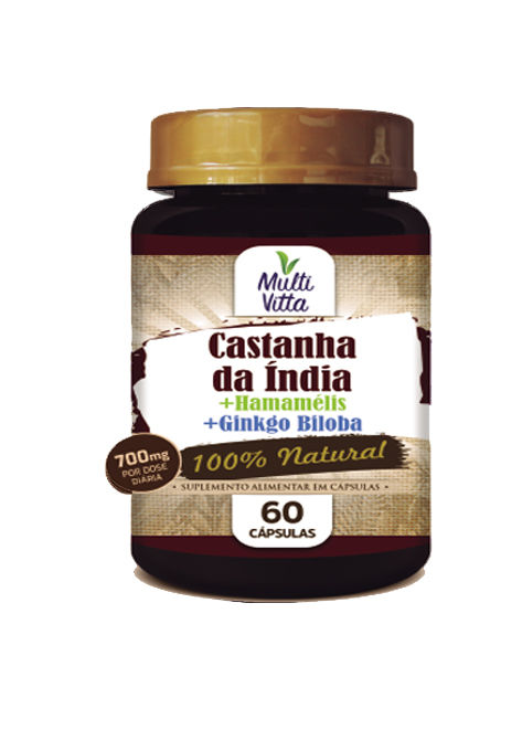 Castanha da Índia + Hamamelis + Ginkgo Biloba 60 caps