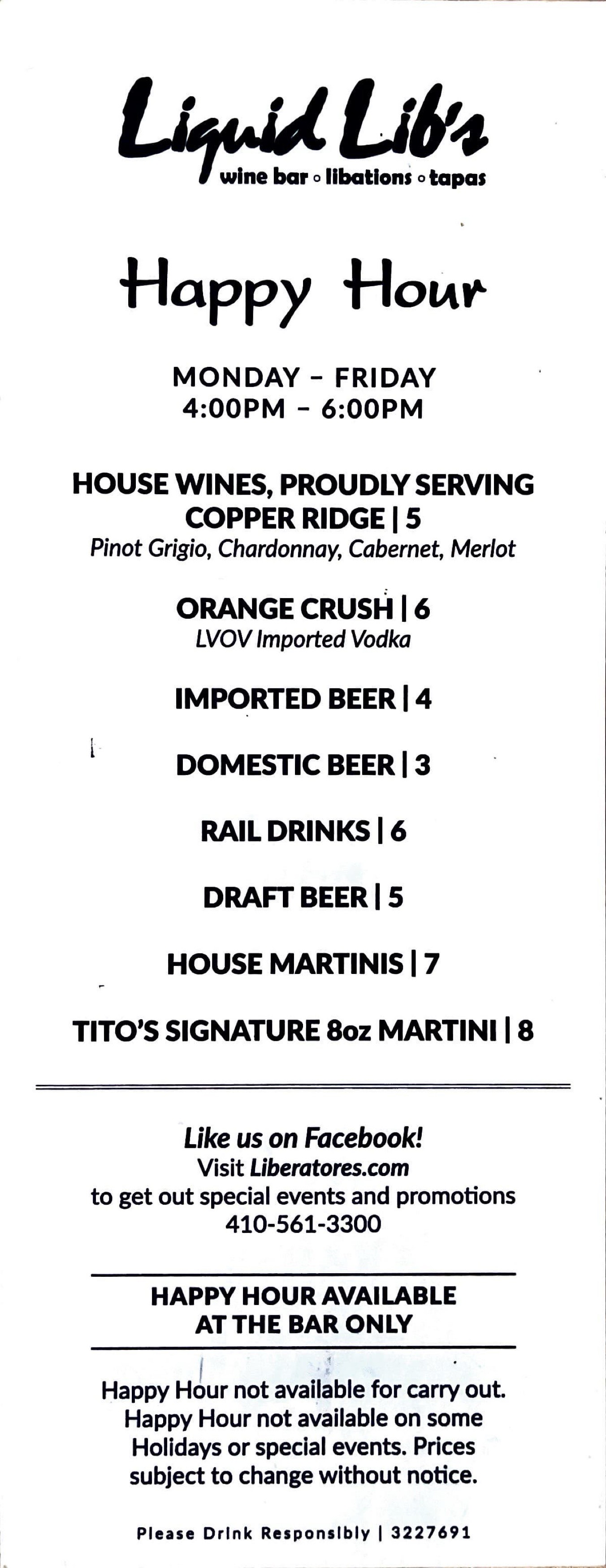 Happy Hour at Liquid Lib's
