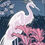 Thumbnail: Detail of Original silk-screened poster by Mario Uribe shows stylized egret. Title reads, "University Art Center, Palo Alto.”