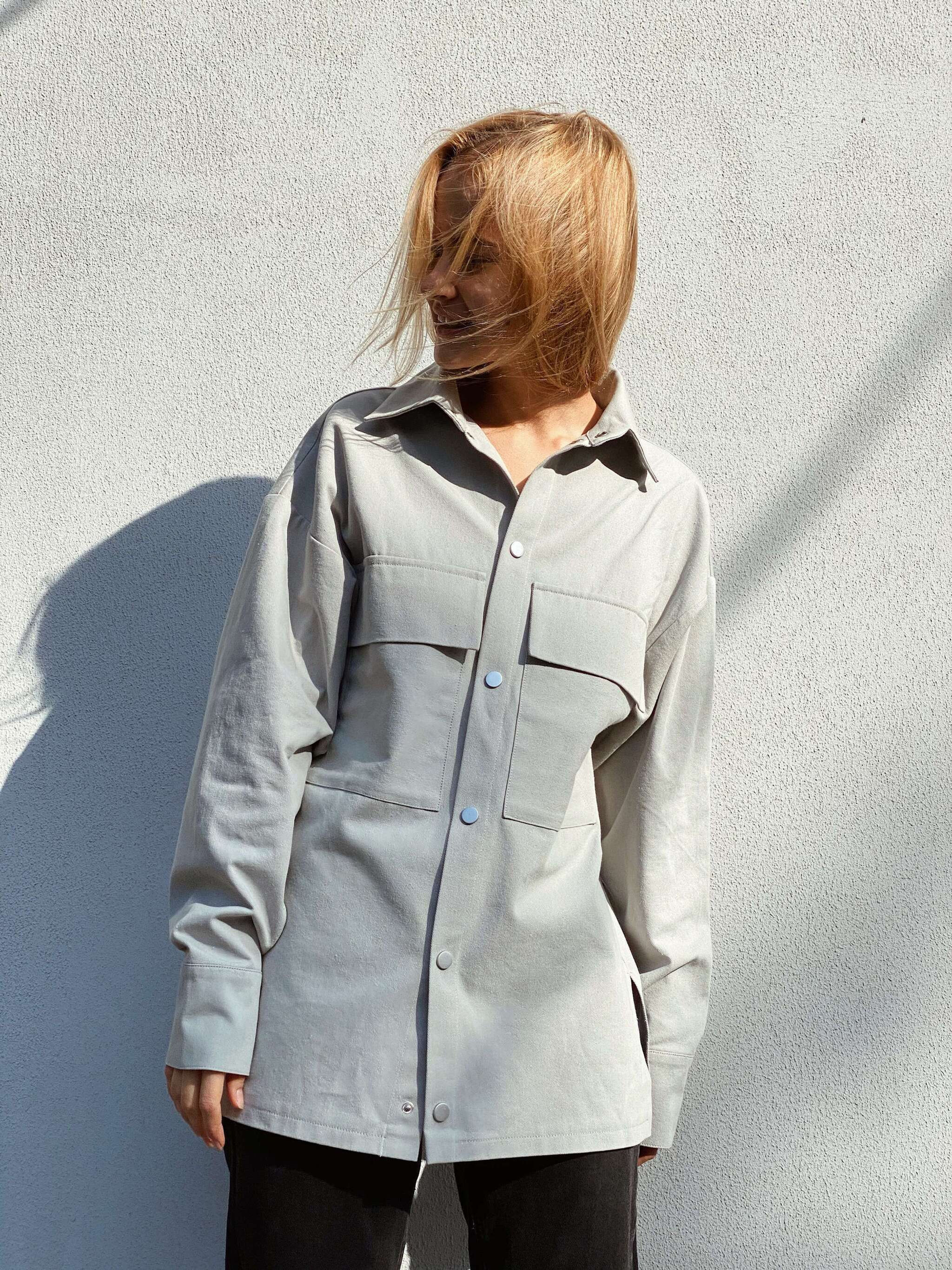 Сорочка із сірого котону