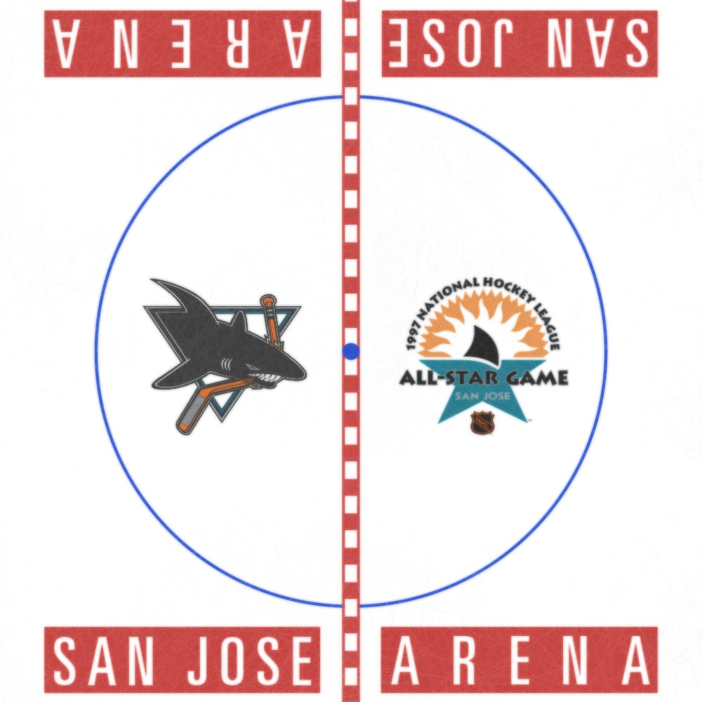 San Jose Sharks 1997 (1st) Center Ice and Rink Layout | TheFaceoff.net