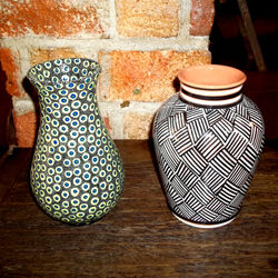 Florero Mediano Punteado y Florero Mediano Lineas