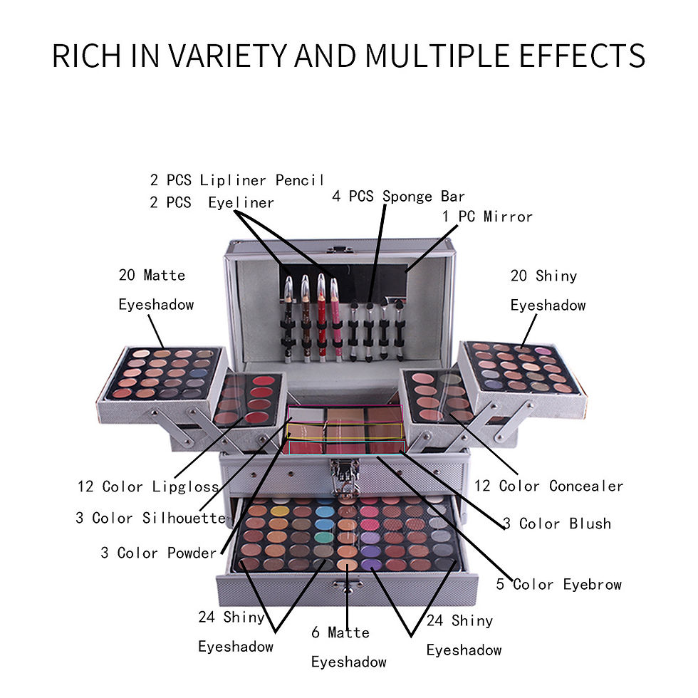 Miniatura: Miss Rose Makeup Case Kit Completo Maquiagem Paleta Sombra Gloss Blush Presente 
