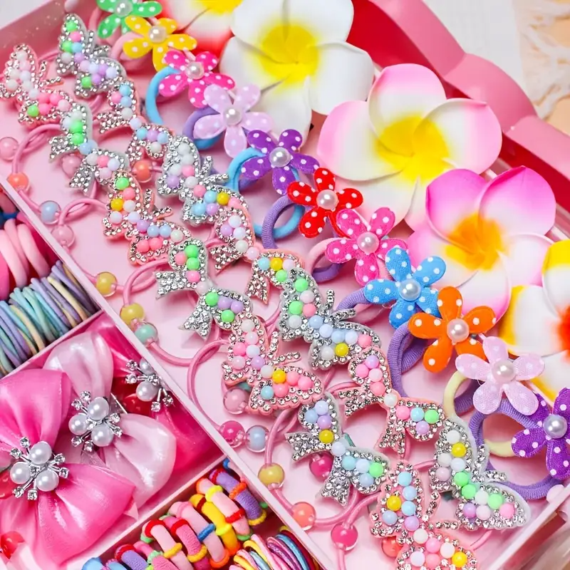 Miniatura: Kit 500/551 Peças Acessórios Cabelo Rosa Dia dos Namorados Infantil Feminino F
