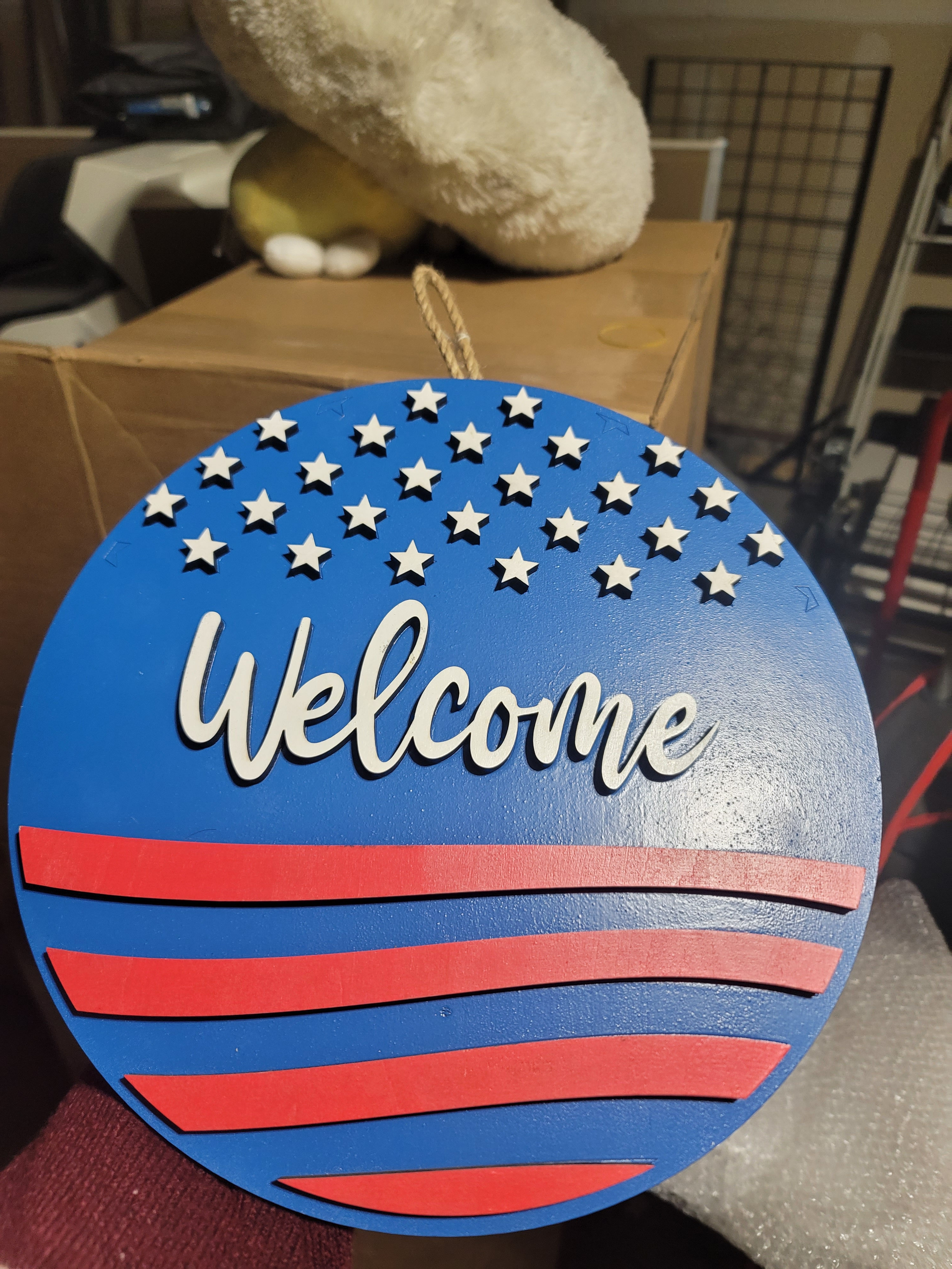 Welcome Flag Door Hanger