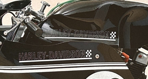 チェッカー HARLEY-DAVIDSON デカール ペア 黒文字 | Old Speed Factory